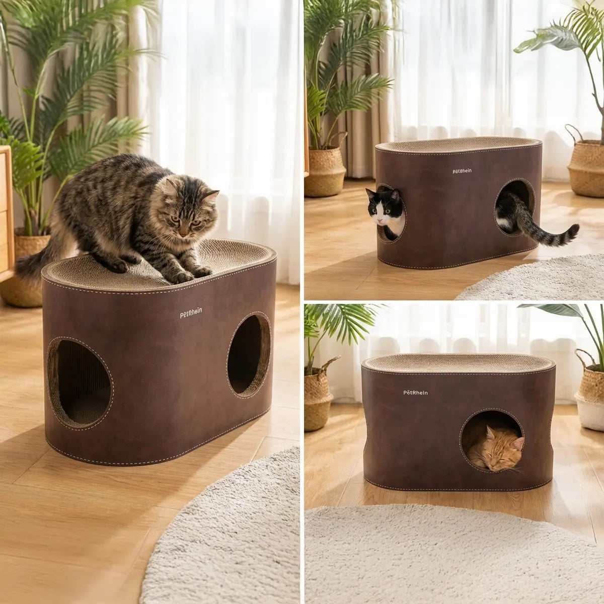 Safari Lodge cat cave with scratching board
