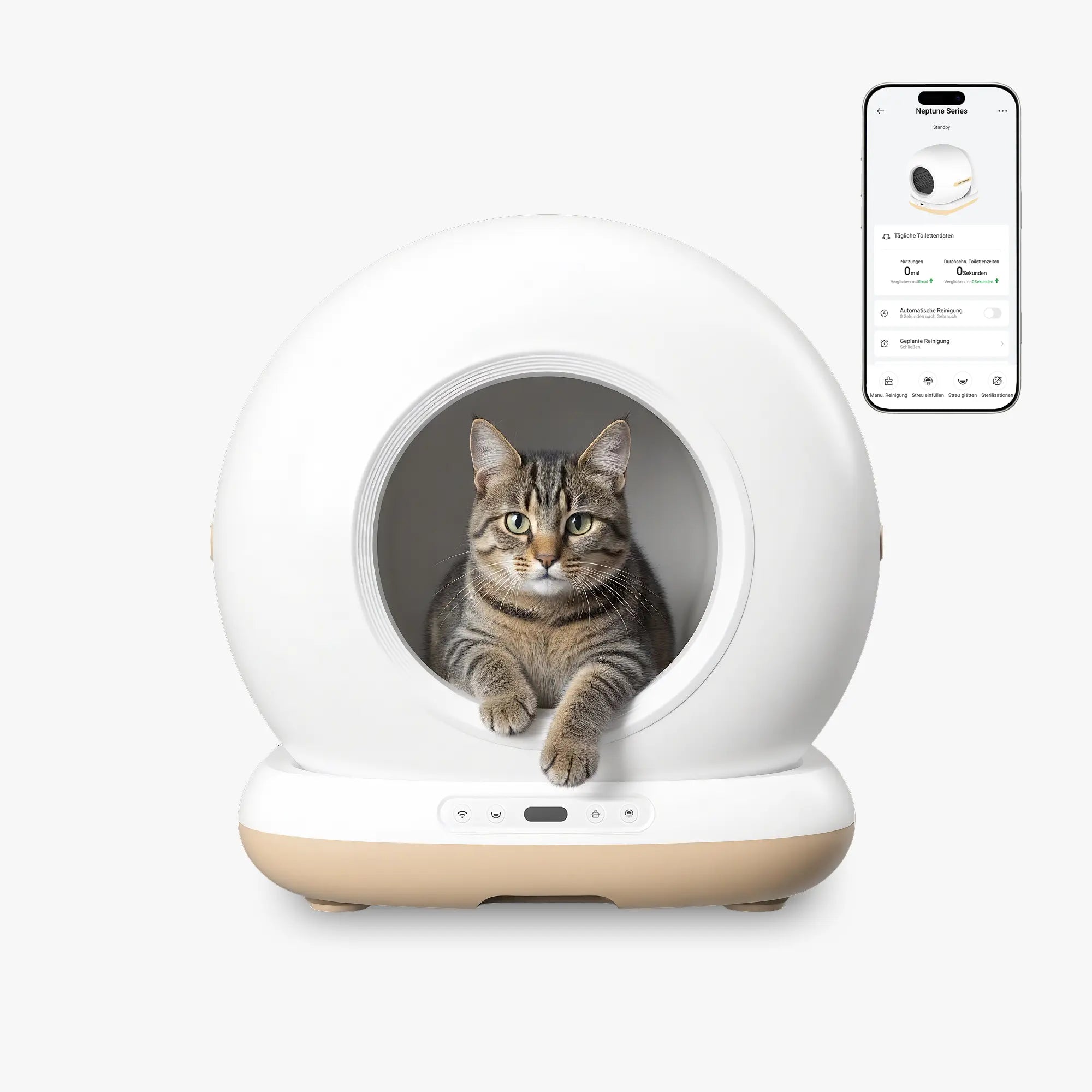 Neptune - Selbstreinigende Katzentoilette + Smart App