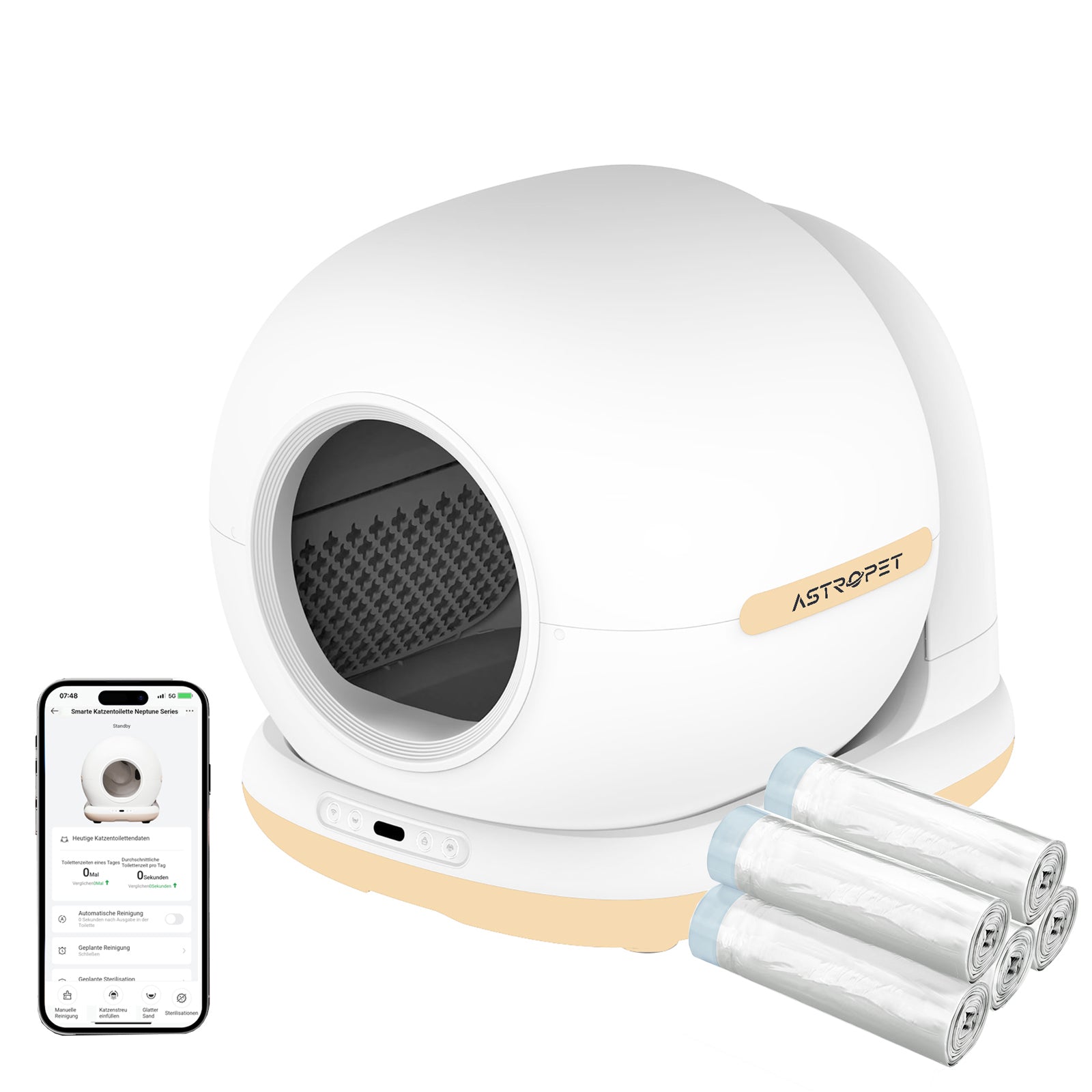 Neptune - Selbstreinigende Katzentoilette + Smart App