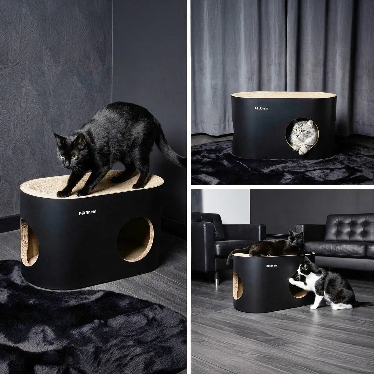 Safari Lodge cat cave with scratching board 