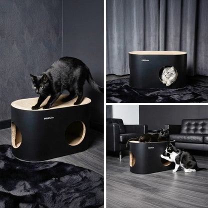 Safari Lodge cat cave with scratching board 