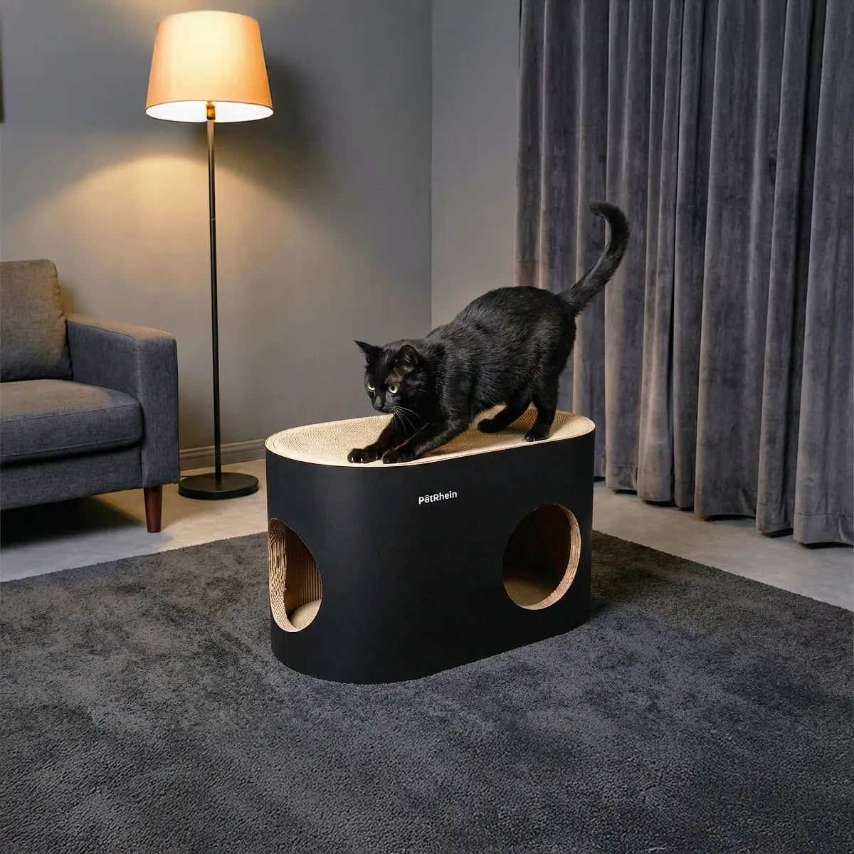 Safari Lodge cat cave with scratching board 